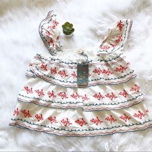 Grand & Greene Boho Ruffled Off the Shoulder Top